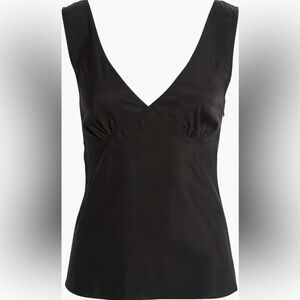 Sophie Rue Satin Beja Black Tank Top Blouse, size M